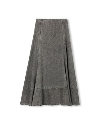 Vibe Denim Stitch Maxi Skirt