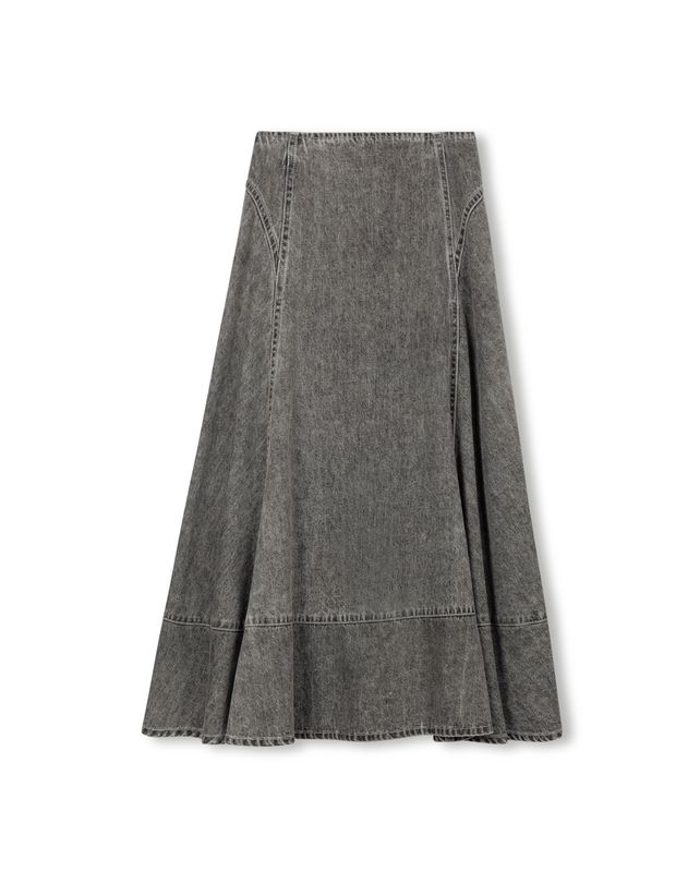 Vibe Denim Stitch Maxi Skirt
