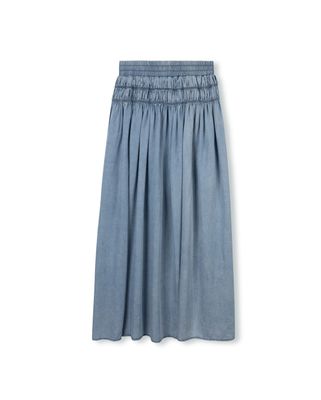 Vibe Midi Small Pleated Thin Denim Skirt