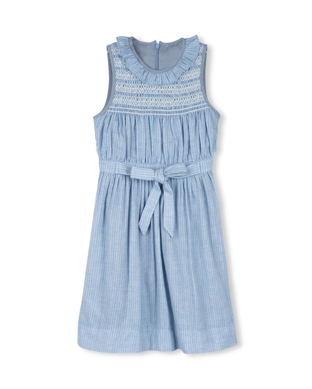 One Child Martine Smocked Top Striped Waisted Dress