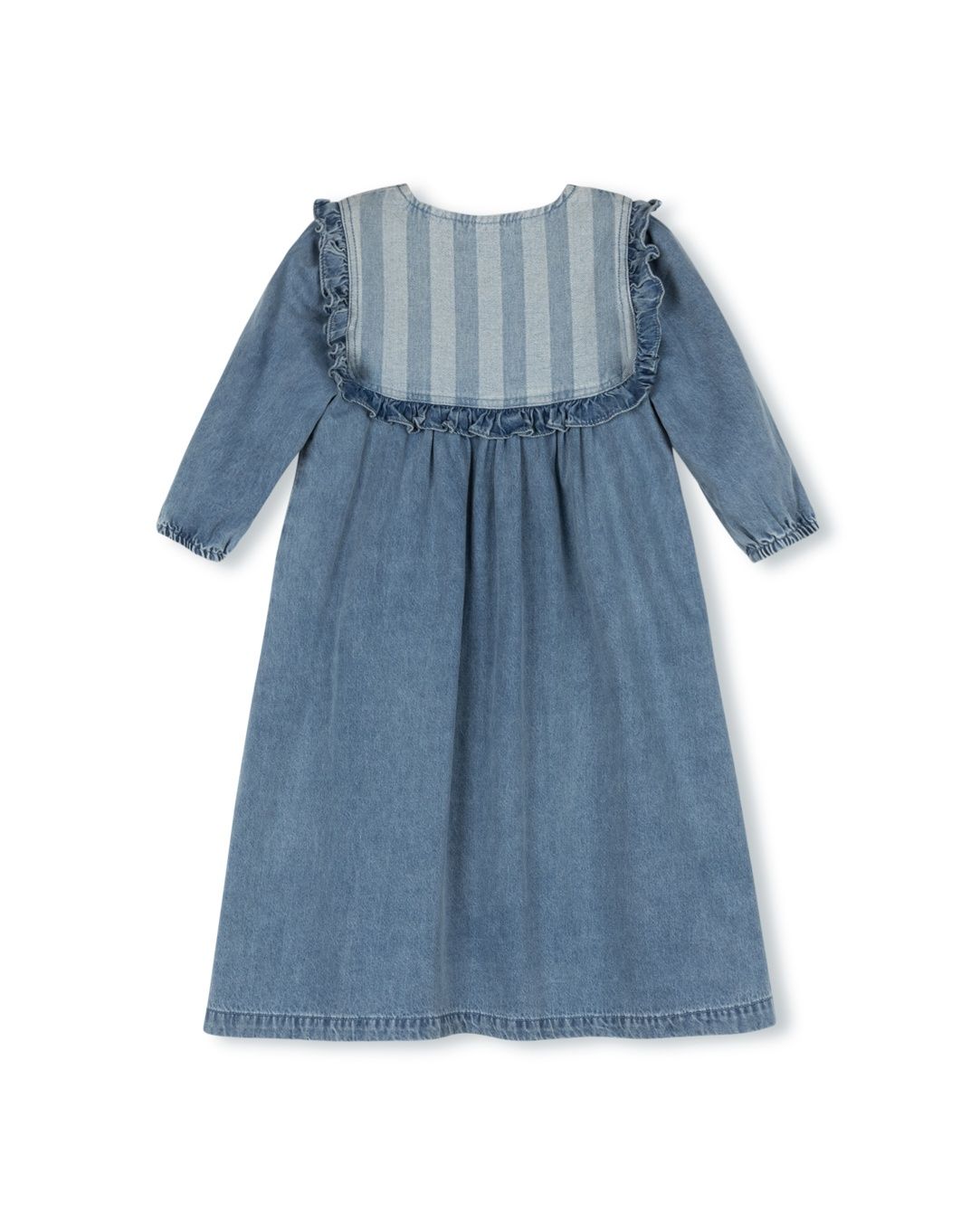Phil and Phoebe Zora Wide Striped Denim Bib Dress