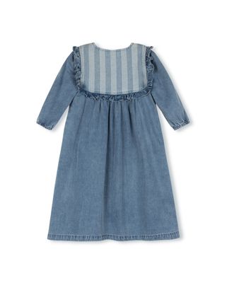 Phil and Phoebe Zora Wide Striped Denim Bib Dress