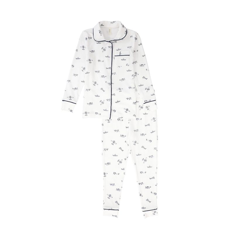 BEBE JOLEE NAVY PIPED PRINTED PAJAMA