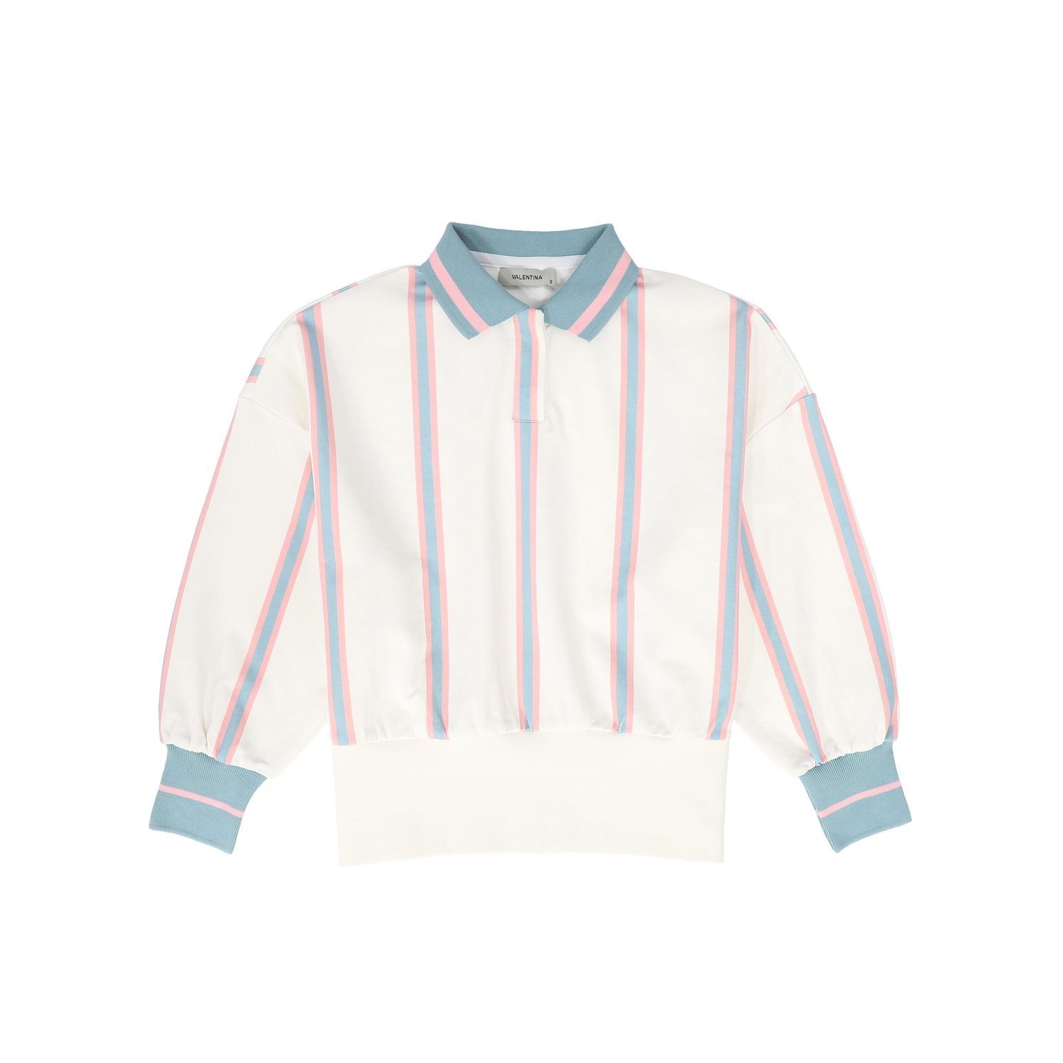 VALENTINA BLUE STRIPE POLO SWEATSHIRT