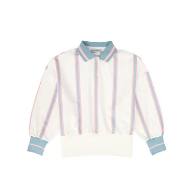 VALENTINA BLUE STRIPE POLO SWEATSHIRT