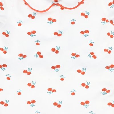 BEBE JOLEE RED PIPED PRINTED FOOTIE