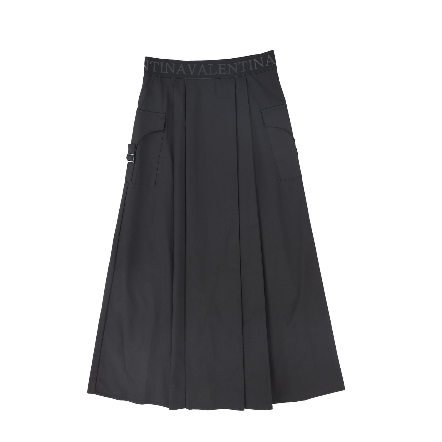 VALENTINA BLACK PLEATED CARGO SKIRT