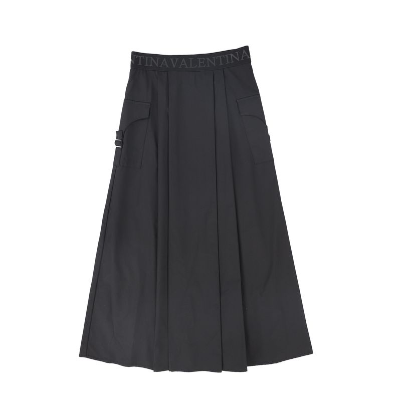 VALENTINA BLACK PLEATED CARGO SKIRT