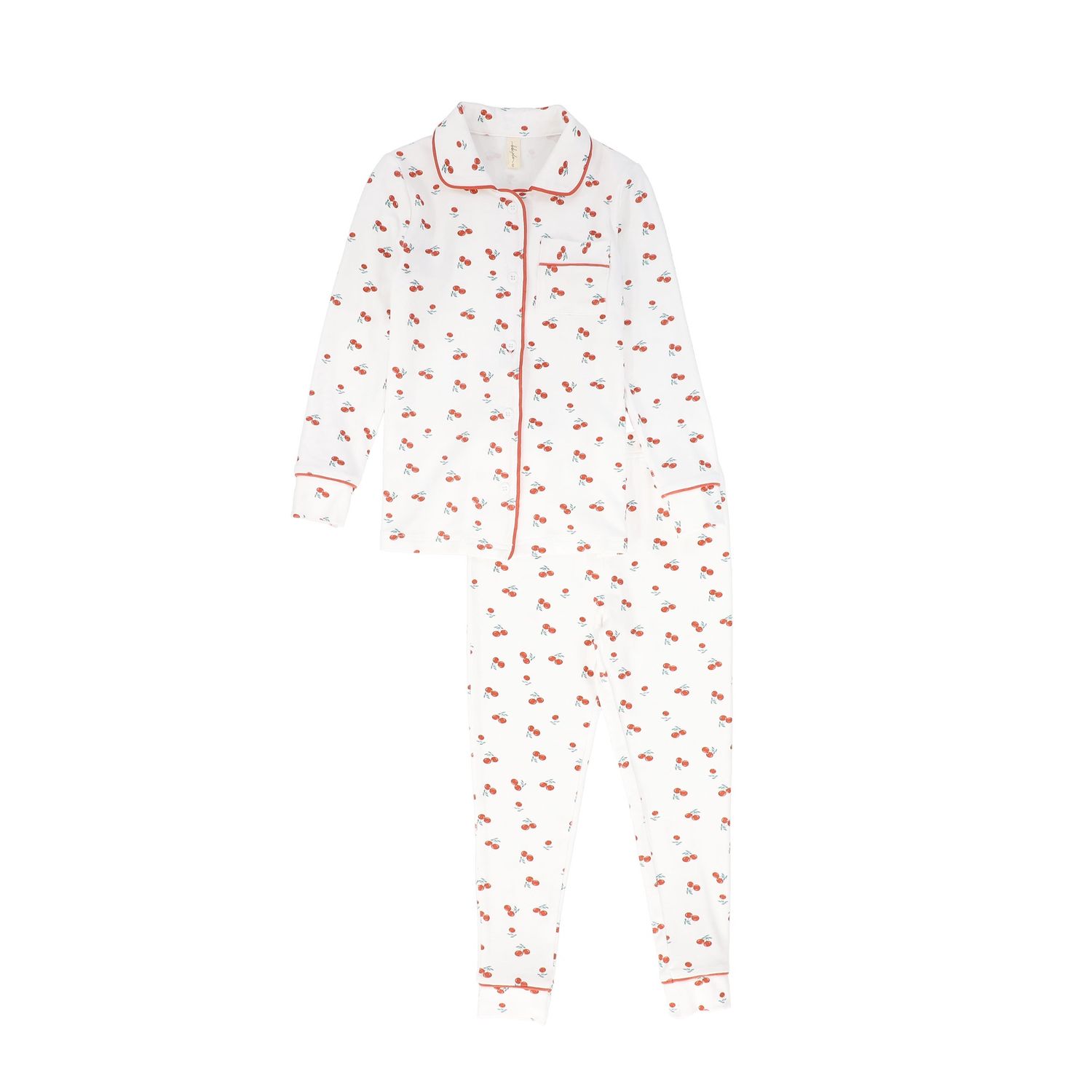 BEBE JOLEE RED PIPED PRINTED PAJAMA