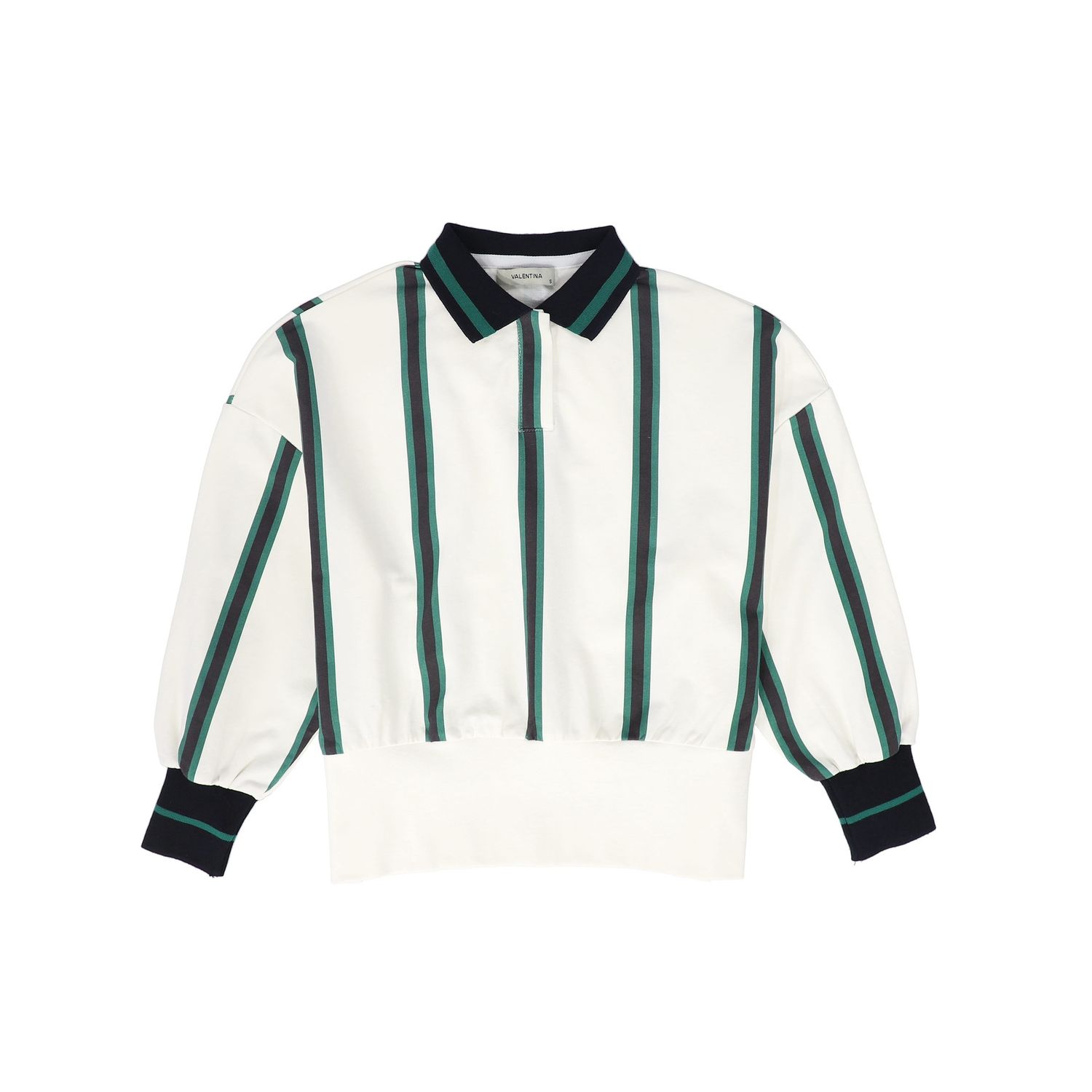 VALENTINA NAVY STRIPE POLO SWEATSHIRT