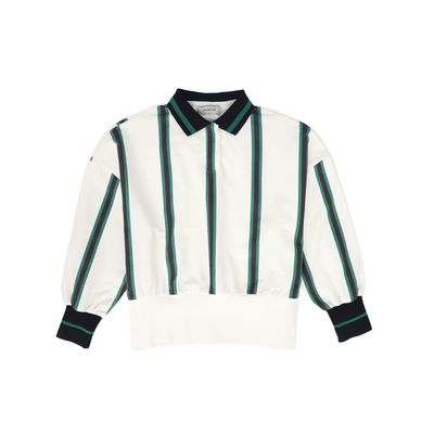 VALENTINA NAVY STRIPE POLO SWEATSHIRT