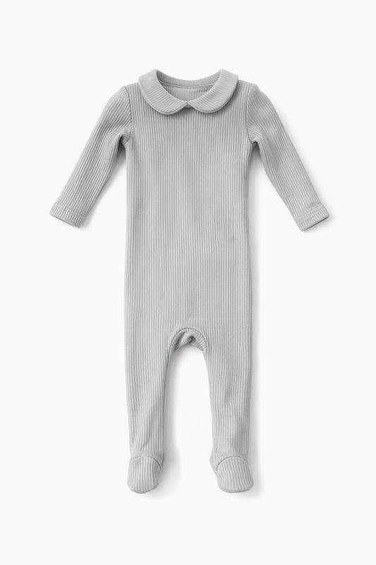 Mema Knits MSS26-47BRIB COLLARED FOOTIE