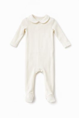 Mema Knits MSS26-47RIB RUFFLE COLLAR FOOTIE