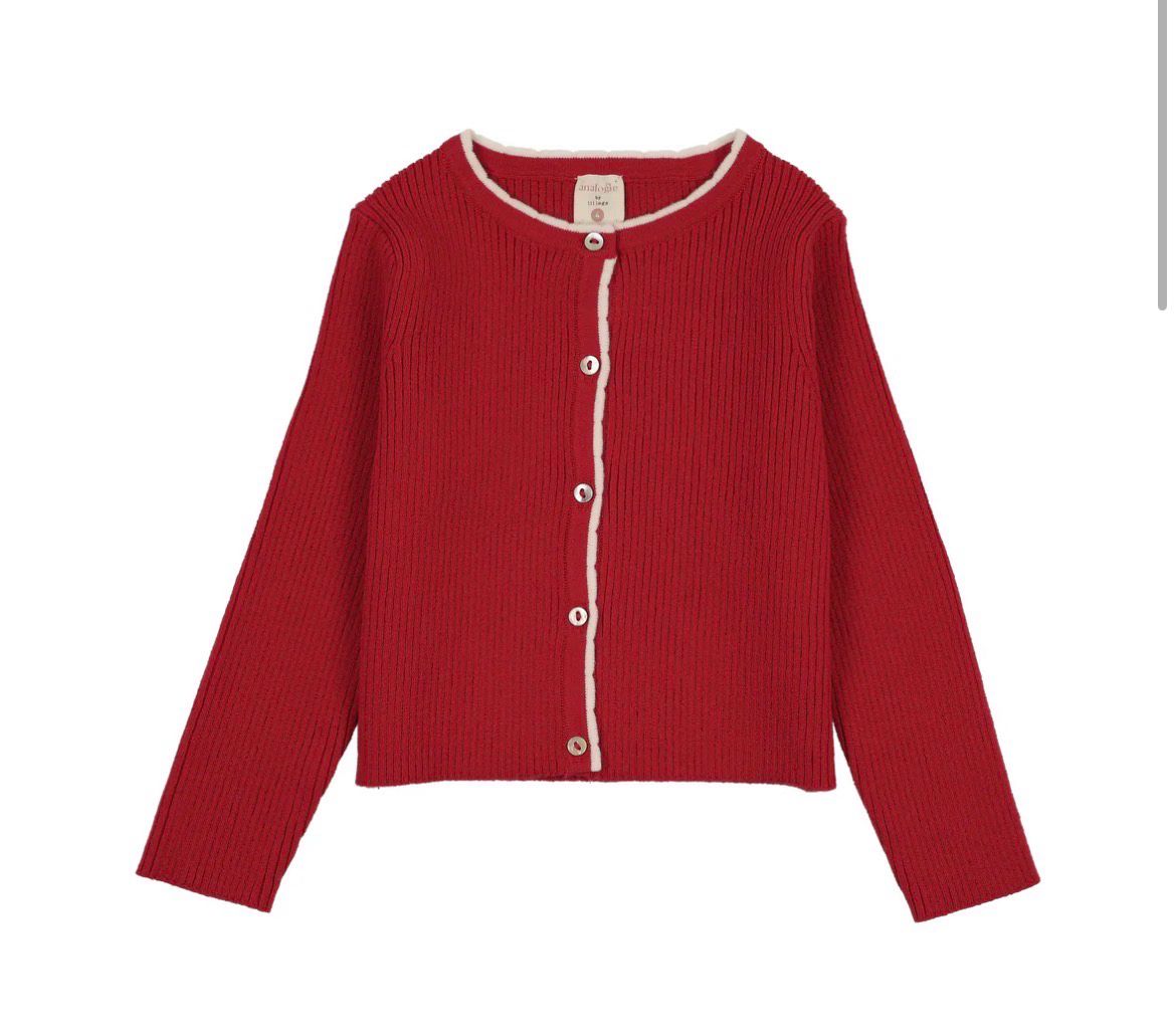 Lil legs SSRC-S26 SCALLOP RIB CARDIGAN