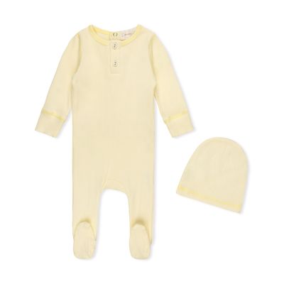 L'amour Lou Ribbed Henley footie+hat LLS30-L