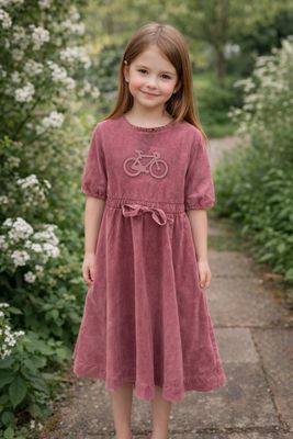 LUELLA Pink Dress With Bicycle GS6069D-A