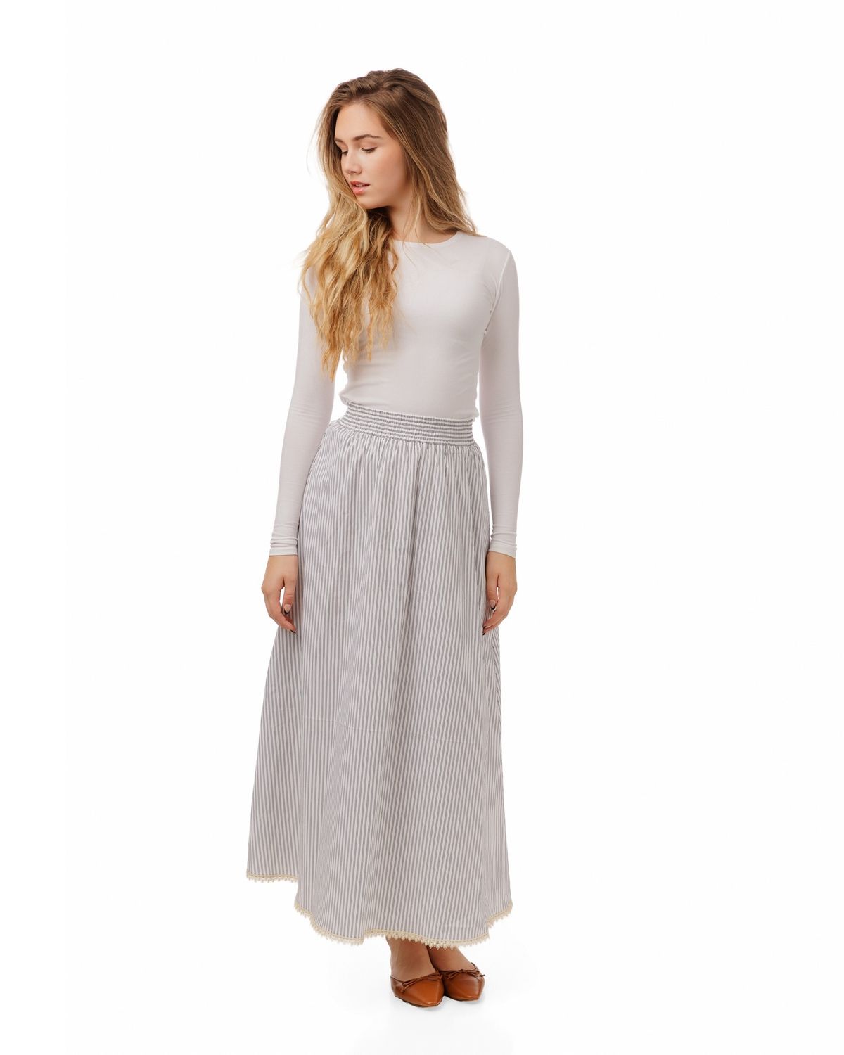 LUELLA Grey And White Skirt TS6346S-A