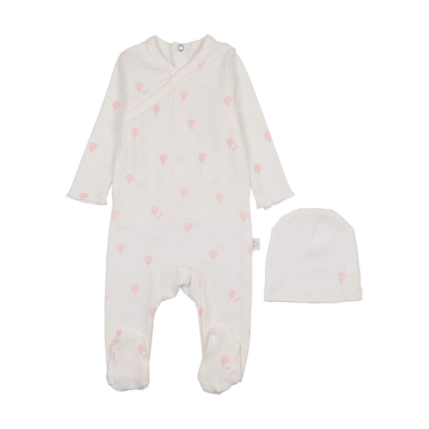 pouf-hot-air-balloon-printed-footie-white-pink-habpf-ss26-pnk