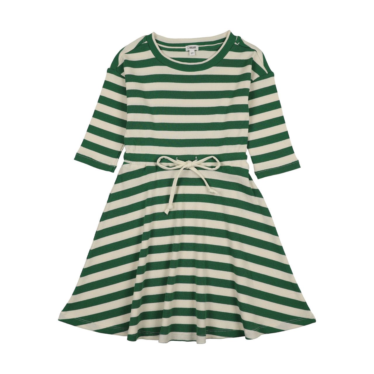 BONJOY BTSS26005D Embroidered Stripe 3/4 Sleeve Dress