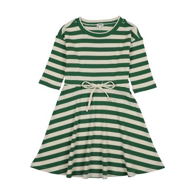 BONJOY BTSS26005D Embroidered Stripe 3/4 Sleeve Dress