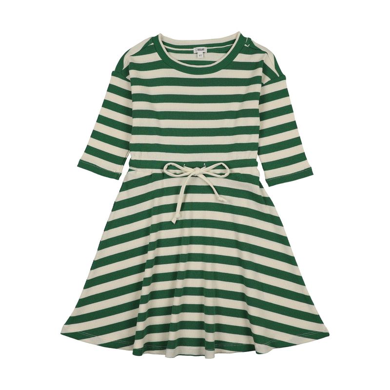 BONJOY BTSS26005D Embroidered Stripe 3/4 Sleeve Dress