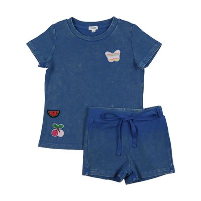 BONJOY BTSS26051SS Washed Patch Shorts Set