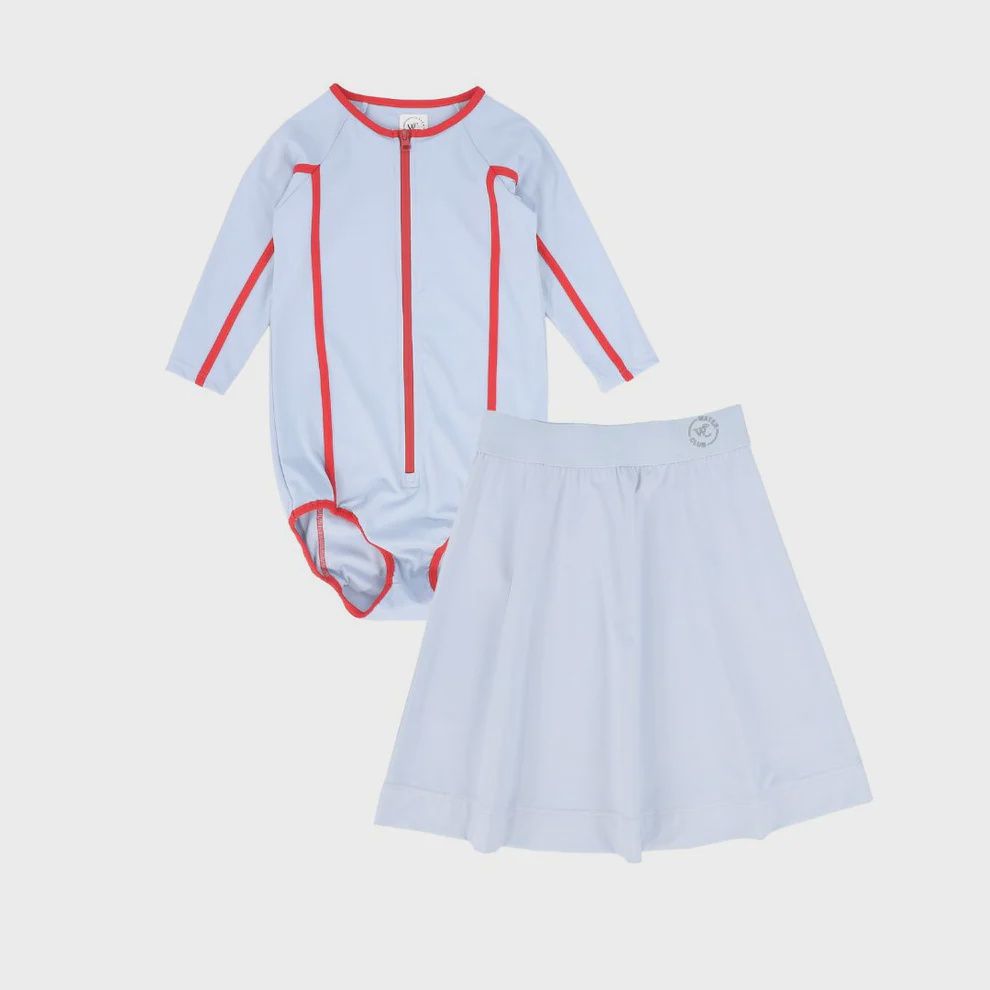 WATER CLUB 26386 CONTRAST HALF ZIP SWIMSUIT