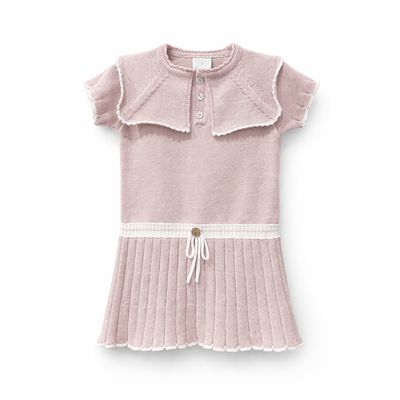 GRANLEI 126-328S GIRL DRESS PALE PINK IVORY