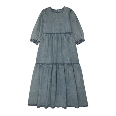 TEELA GIRLS Tiered Maxi Denim Dress 22-186