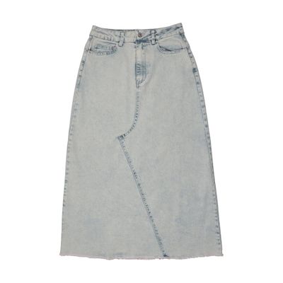 TEELA Denim Maxi Zipper Skirt E019B