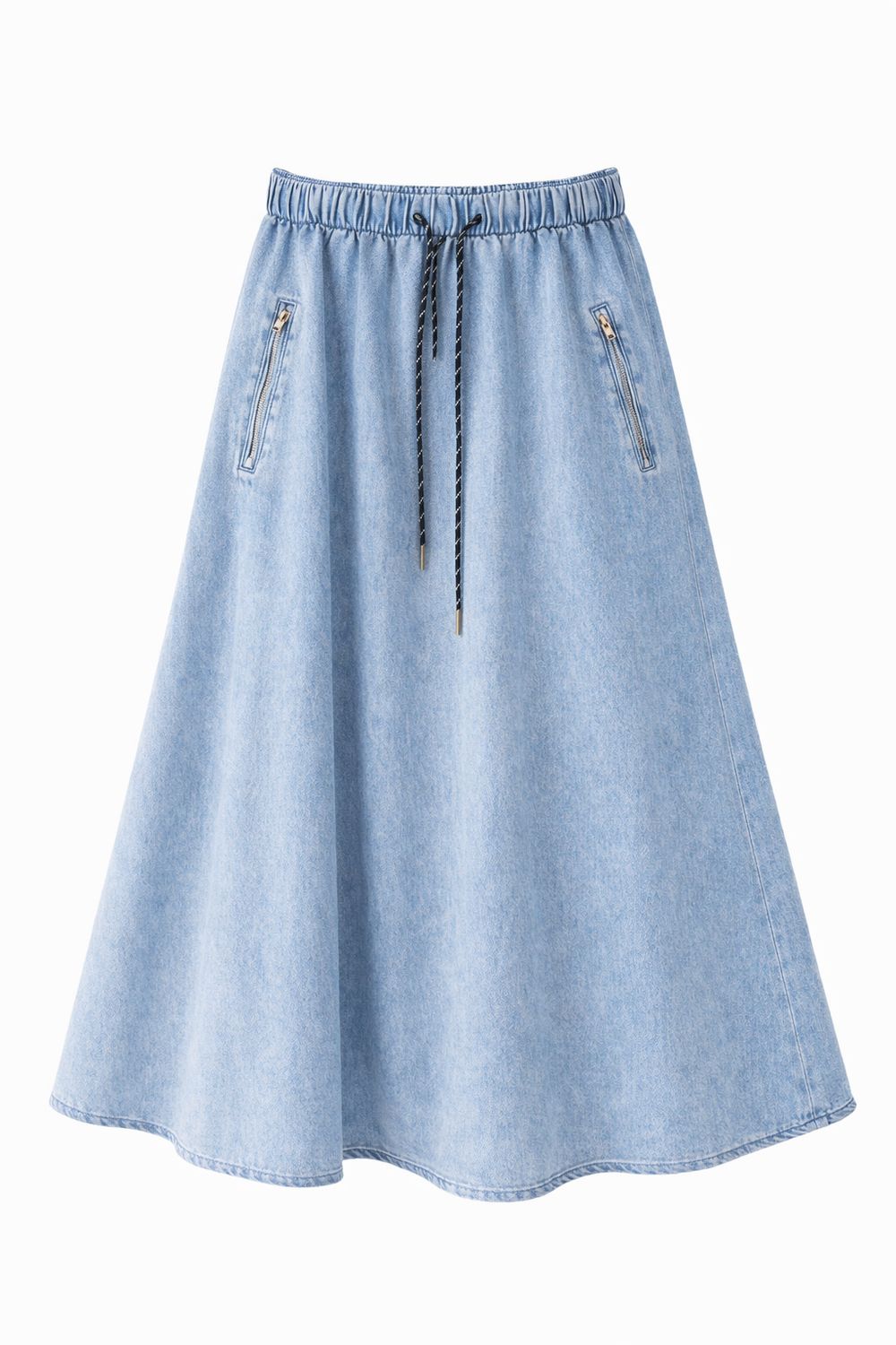 TEELA GIRLS Denim Maxi Zipper Skirt E019B