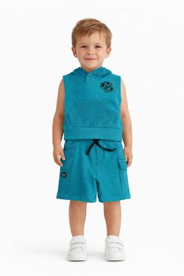 BOBOLI Fleece sweatshirt sleevless set for boy 543136