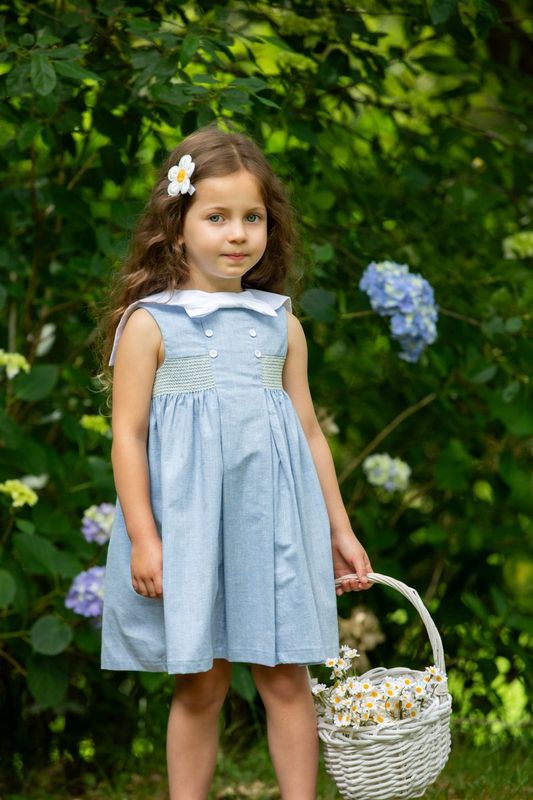 DR KID soft baby girl dress DK309/PV26 with comfy fit. Breathable, elegant, and effortless everyday European charm.