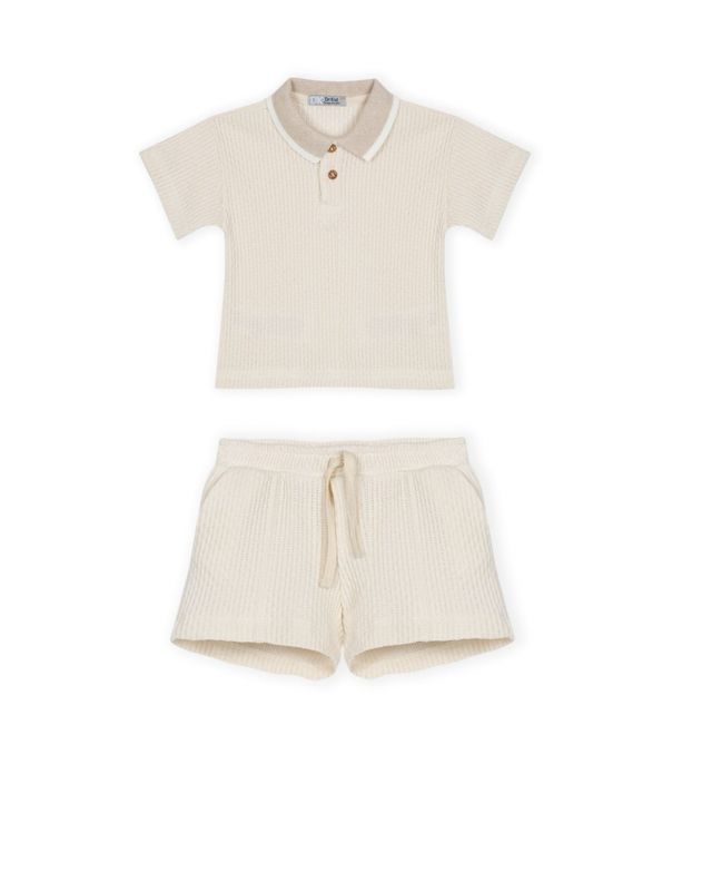 DR KID soft baby boys polo and shorts knit set DK573/PV26 with comfy fit. Breathable, cozy, and classic DR KID everyday style