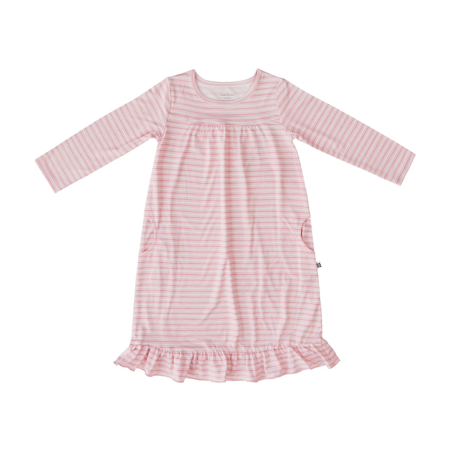 SWEET BAMBOO L/S Boho Dress - Pink Stripe