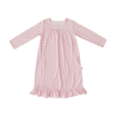 SWEET BAMBOO L/S Boho Dress - Pink Stripe