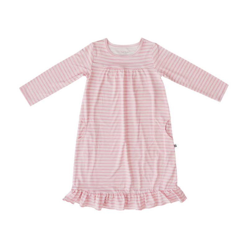 SWEET BAMBOO L/S Boho Dress - Pink Stripe