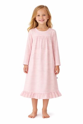 SWEET BAMBOO L/S Boho Dress - Pink Stripe