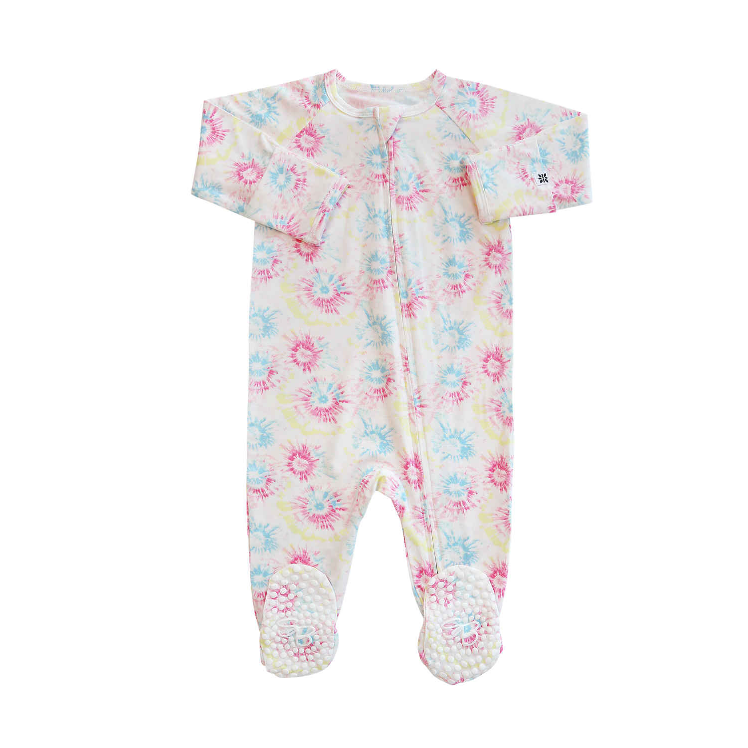 SWEET BAMBOO Zipper Footie - Peace and Love