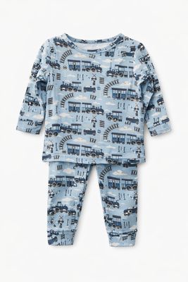 SWEET BAMBOO Big Kid Pajama - Choo Choo