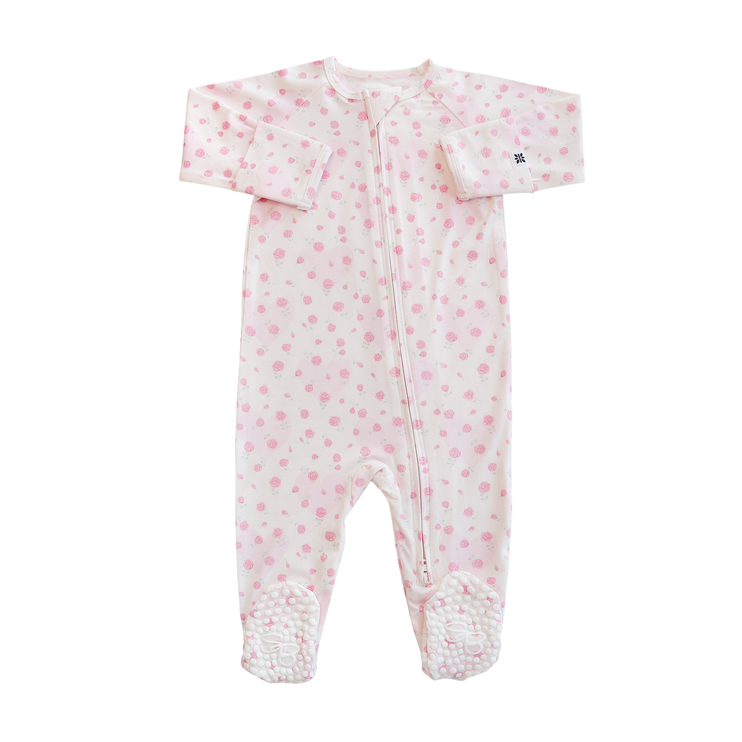 SWEET BAMBOO Zipper Footie - Double Love
