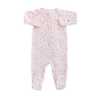 SWEET BAMBOO Zipper Footie - Double Love