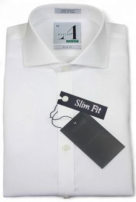 ALVISO BOYS WHITE DRESSY SHIRT SLIM FIT