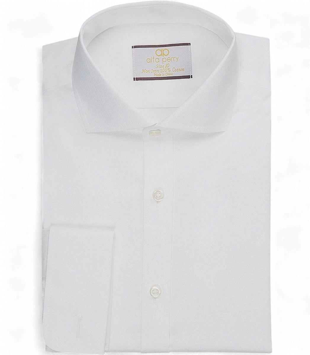 ALPHA PERRY SLIM FIT WHITE BOYS DRESS SHIRT