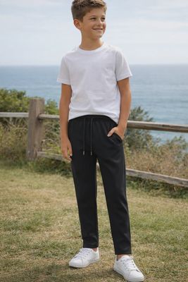 T.O Collection boys skinny knit pants SPORTP-1sp black