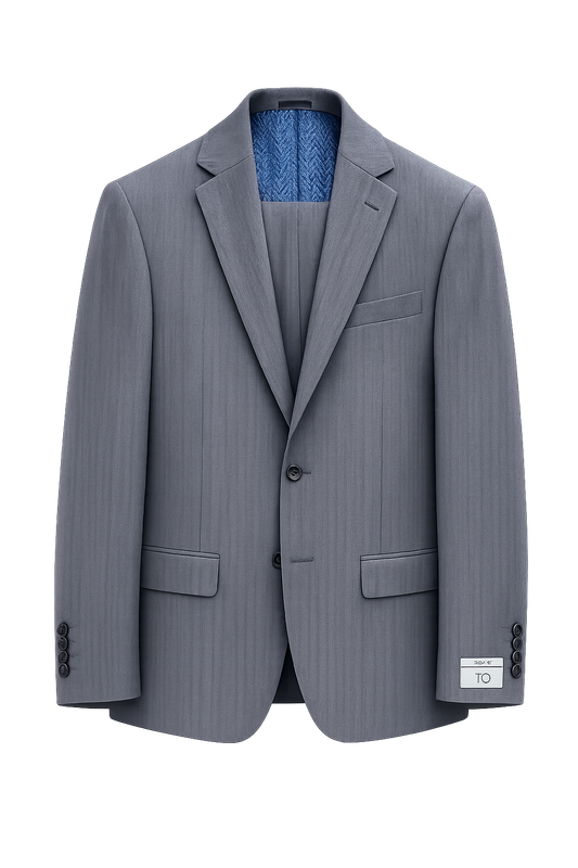 T.O Collection Grey Boys Stripe Suit TBE1101s