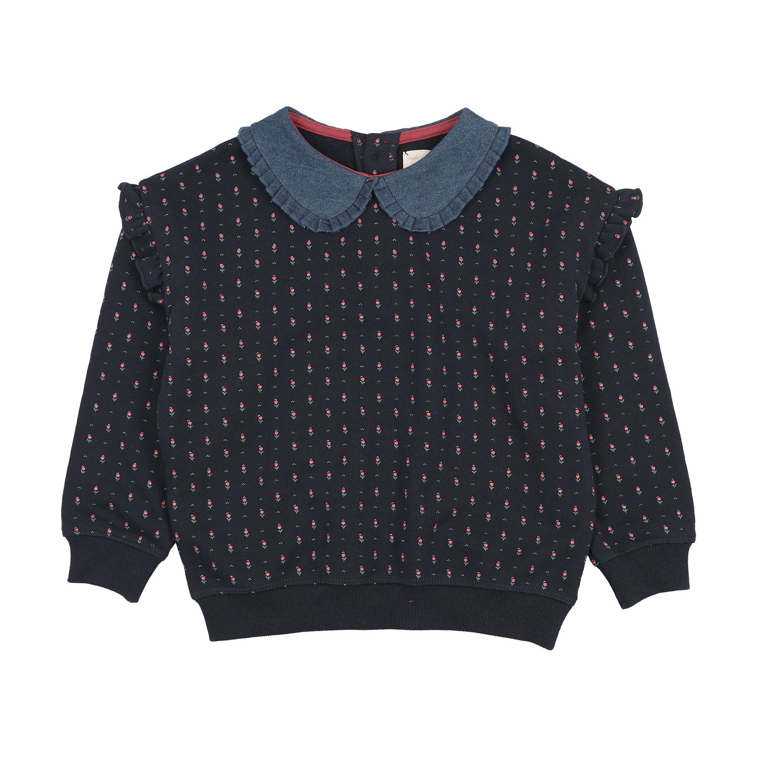 Lil Legs SWT CMPGN DNM COLLAR RUFFLE SWEATSHIRT AF26S534-K AW26