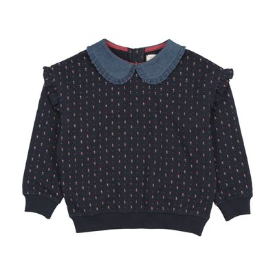 Lil Legs SWT CMPGN DNM COLLAR RUFFLE SWEATSHIRT AF26S534-K AW26