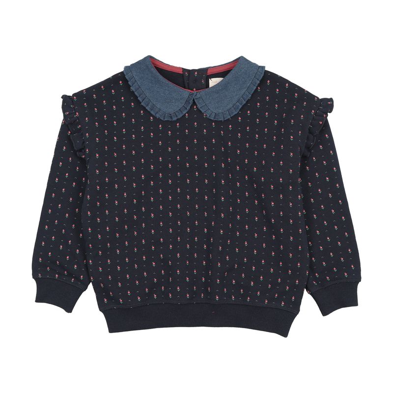 Lil Legs SWT CMPGN DNM COLLAR RUFFLE SWEATSHIRT AF26S534-K AW26