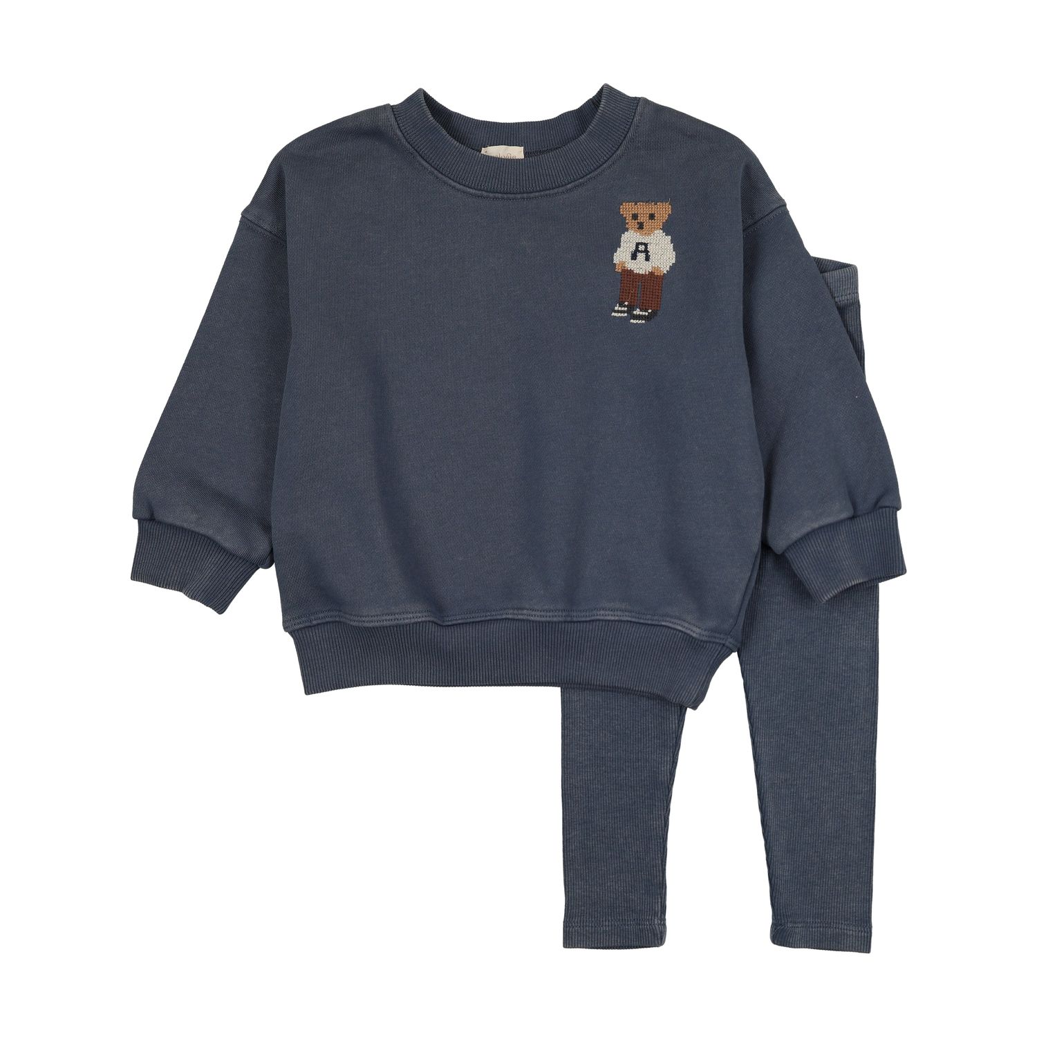 Lil Legs EMBROIDERED BEAR SWEATSHIRT SET - BOY AF26TS122-K AW26